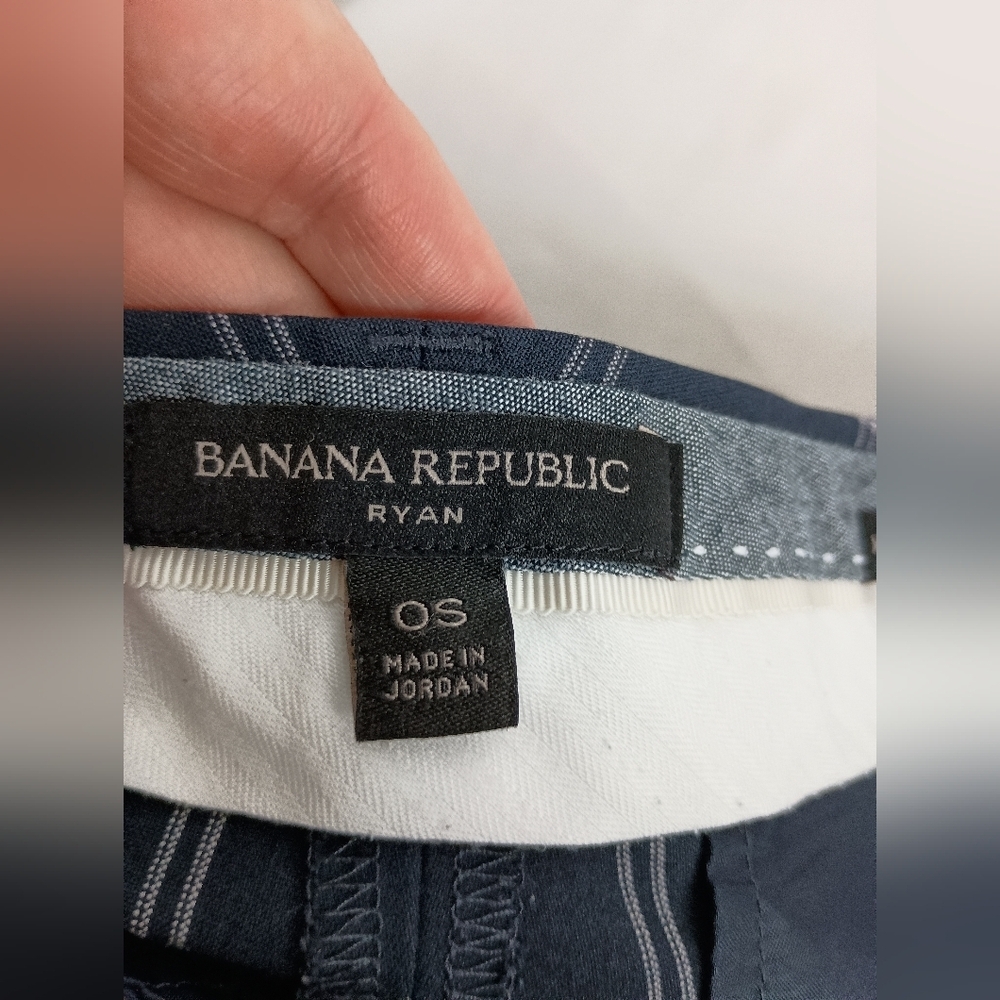 BANANA REPUBLIC Navy Blue White Dress Pants with Windowpane Pattern(#704)‎ - Picture 2 of 8